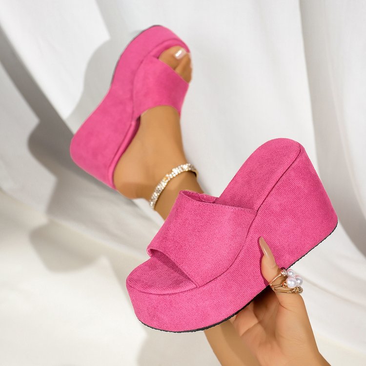 Colorful Wedge Slide Sandals