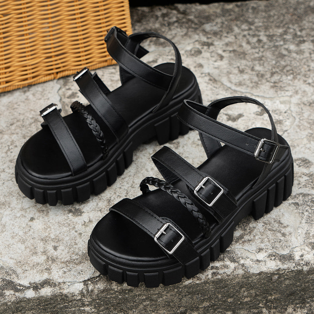 Platform Buckle Strap Sandals