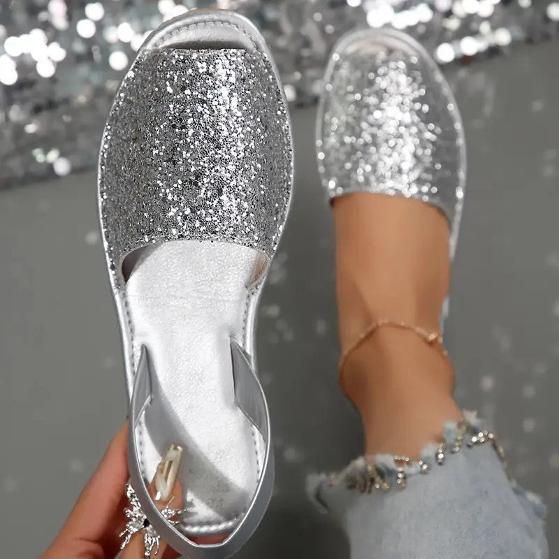 Sparkle Glitter Flat Sandals