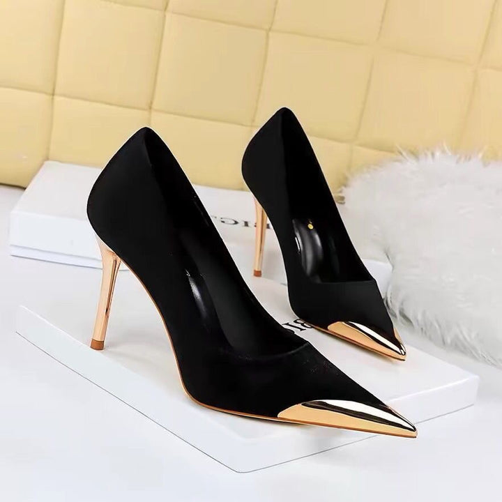 Pointed Toe Stiletto Slip-On Pumps