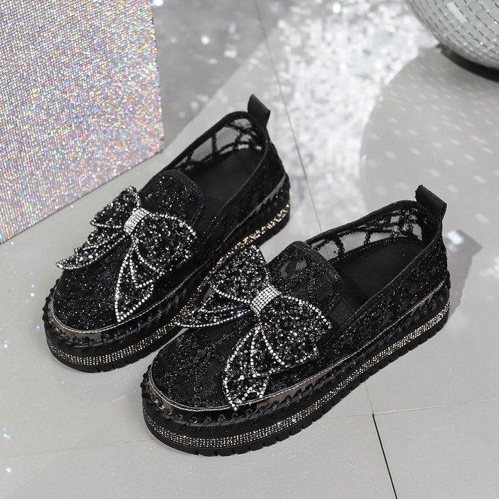 Crystal Bow Platform Sneakers
