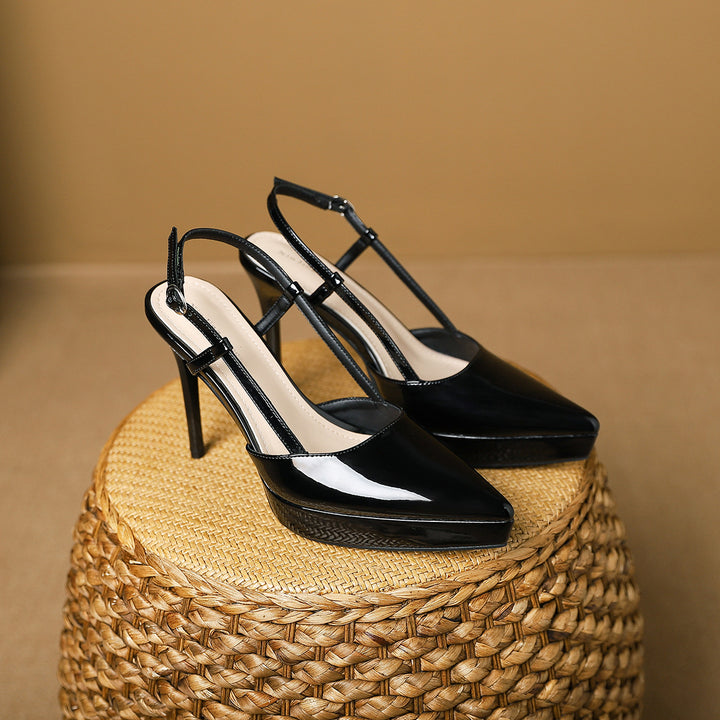 Pointed Toe Platform Stiletto Pumps