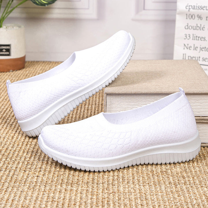 Breathable Knit Slip-On Flats