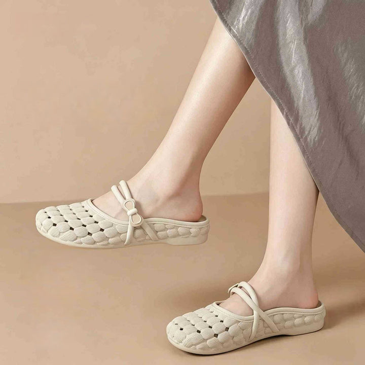 French Cutout Mary Jane Mule Sandals