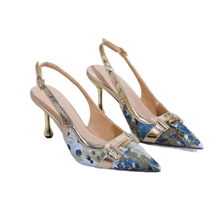 Mesh Closed Toe Pointed Stiletto Sandals