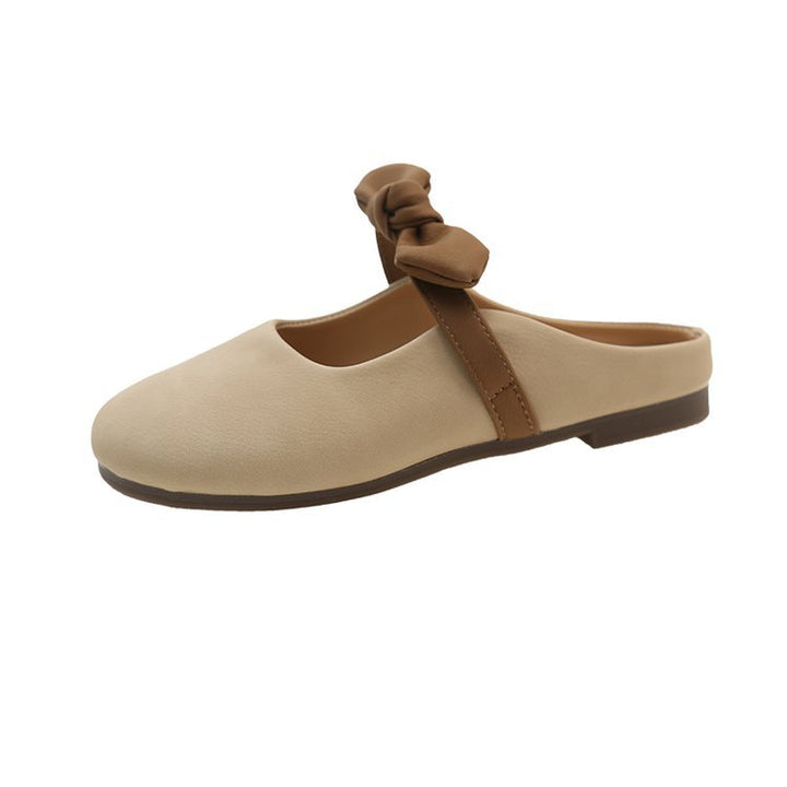 Bow Closed Toe Mule Flats