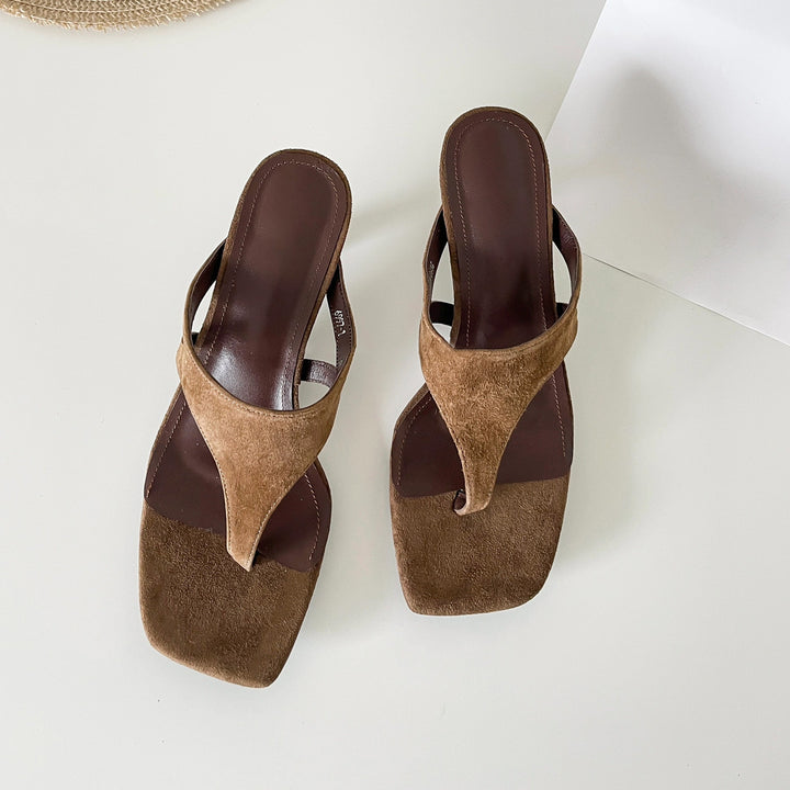 Minimalist Toe Ring Stiletto Mule Sandals