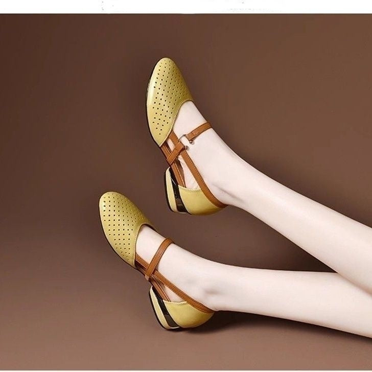 Cutout Closed Toe Comfort Sandals for Women