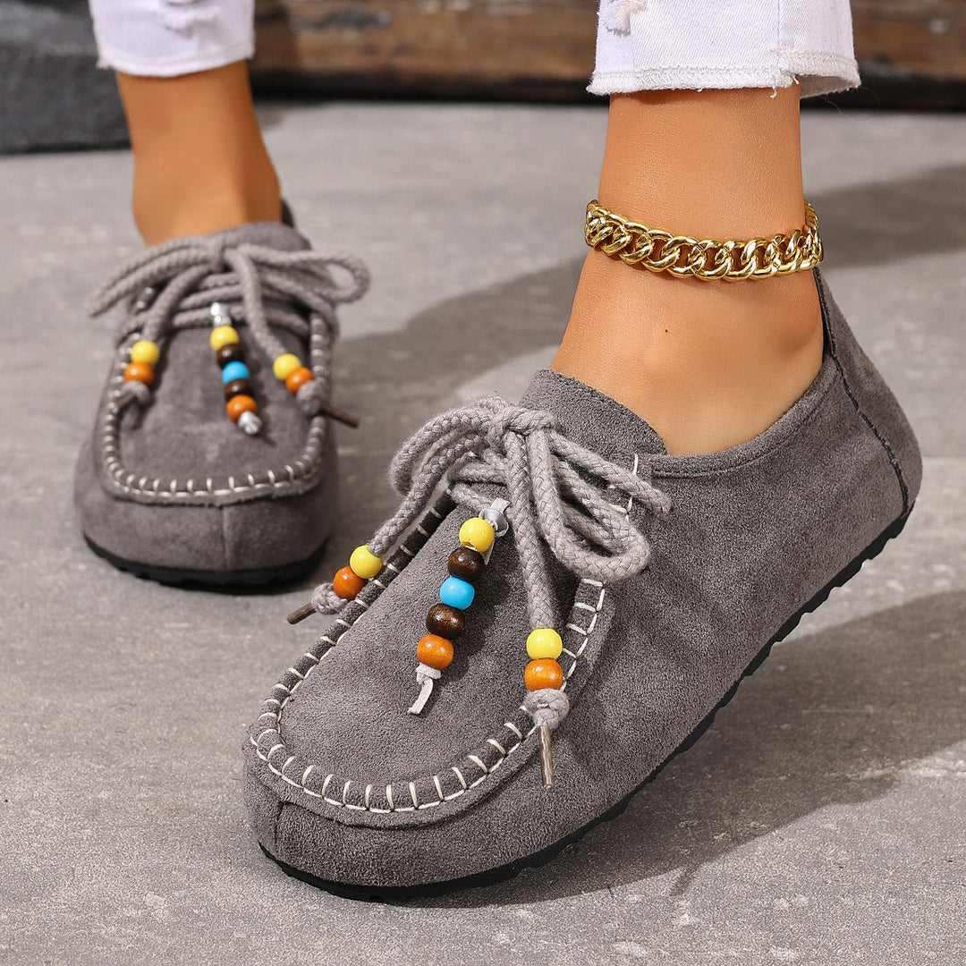 Boho Suede Slip-On Loafers for Women