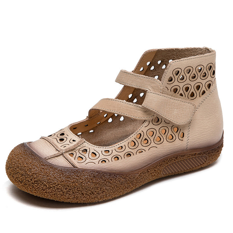 Vintage Leather Cut-Out Flats