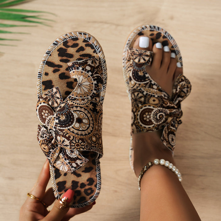 Retro Polka Dot Bow Sandals