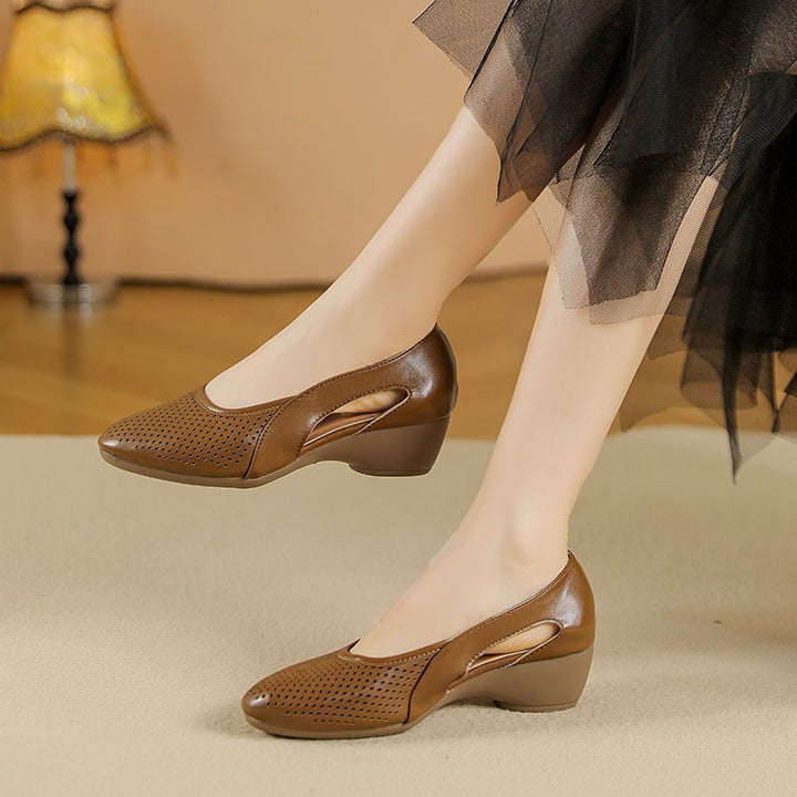 Cutout Wedge Shoes