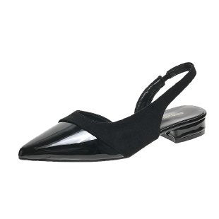 French Two-Tone Pointed Toe Slingback Pumps