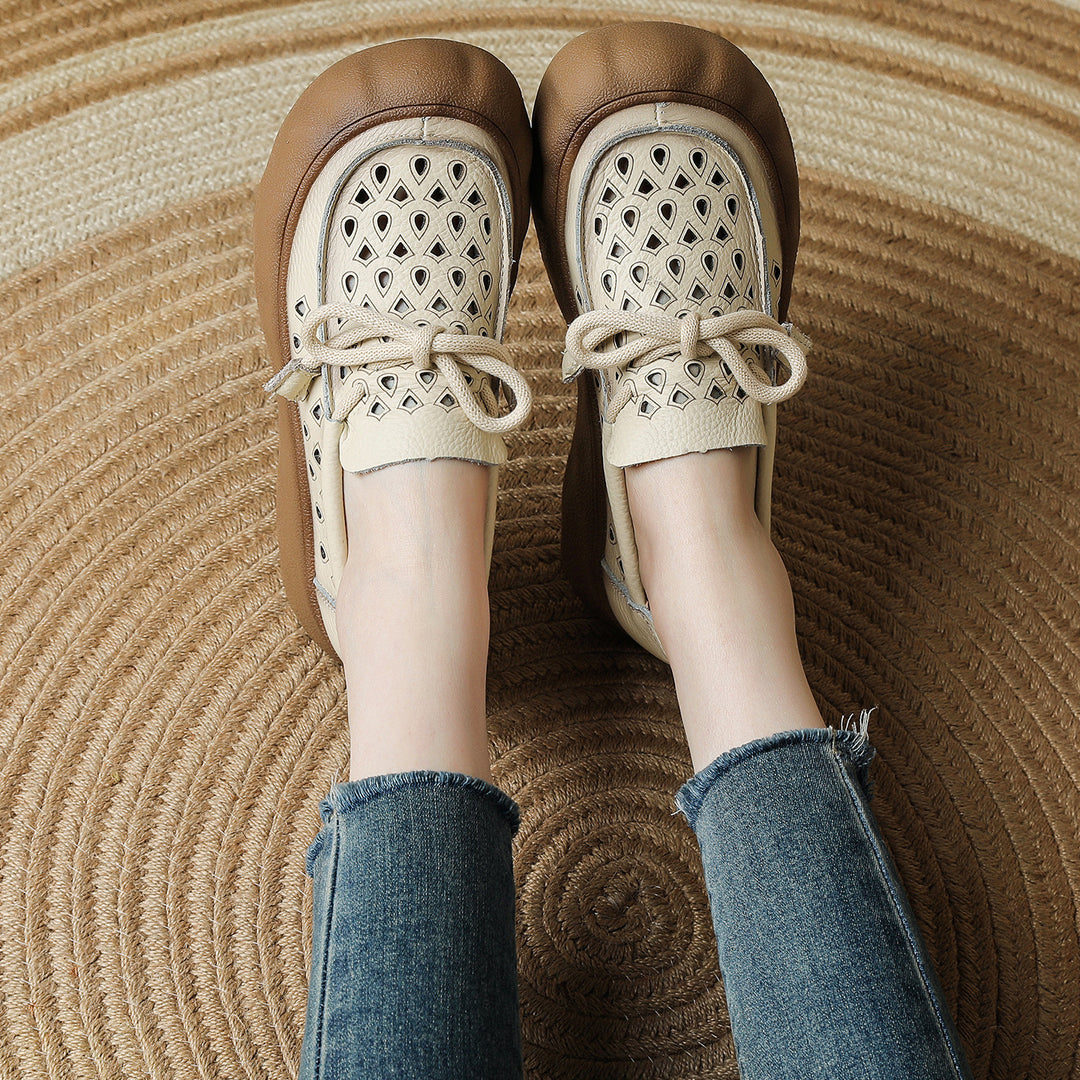 Genuine Leather Platform Loafers