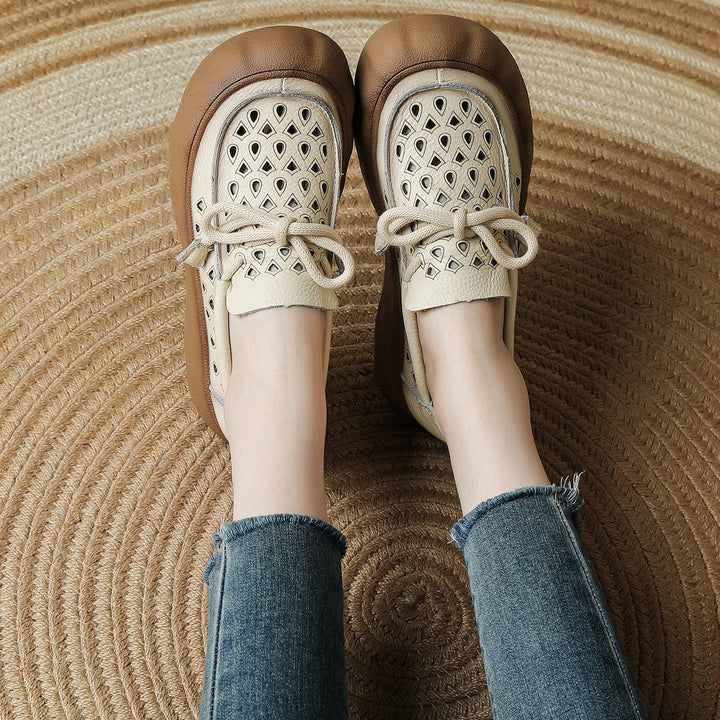 Genuine Leather Platform Loafers
