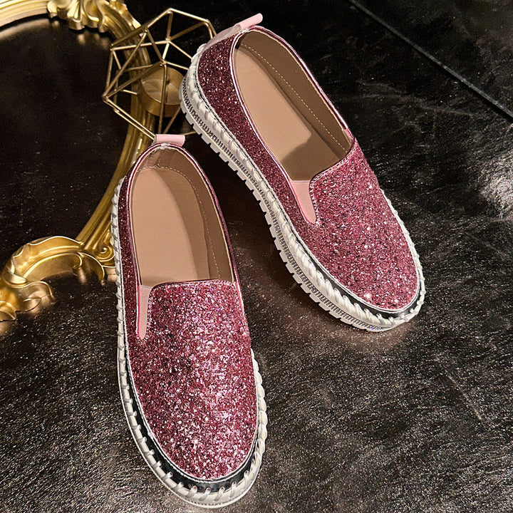 Rhinestone Platform Slip-On Sneakers