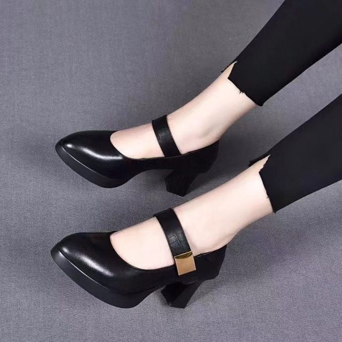 Mary Jane Block Heel Pumps