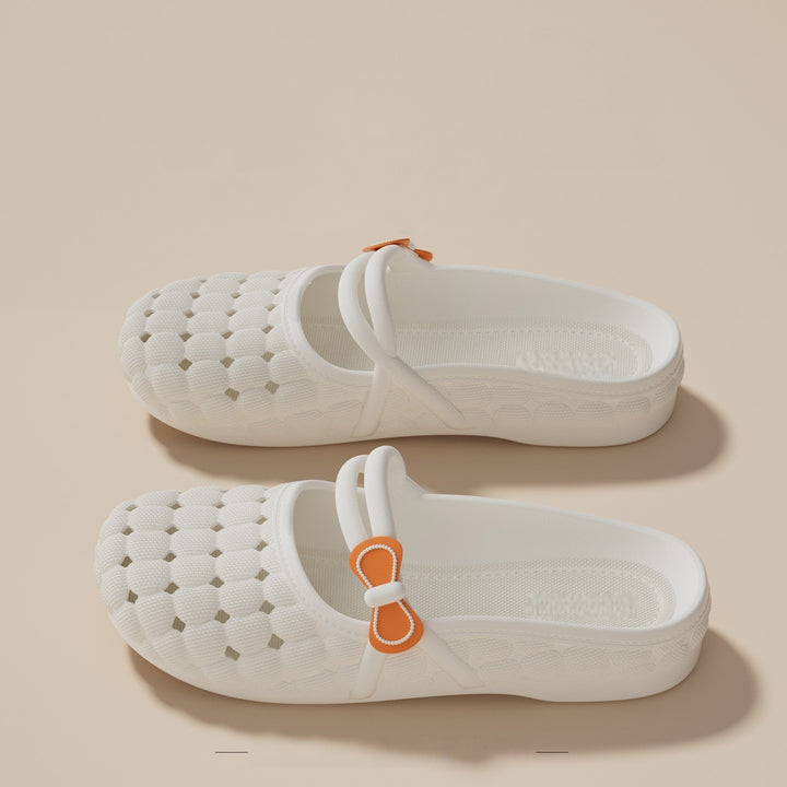 French Cutout Mary Jane Mule Sandals