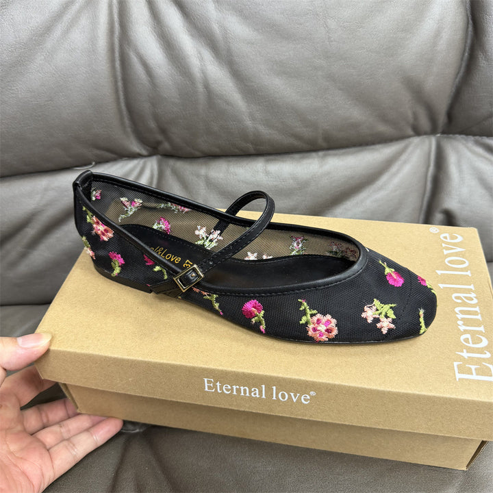 Sheer Mesh Ballet Flats
