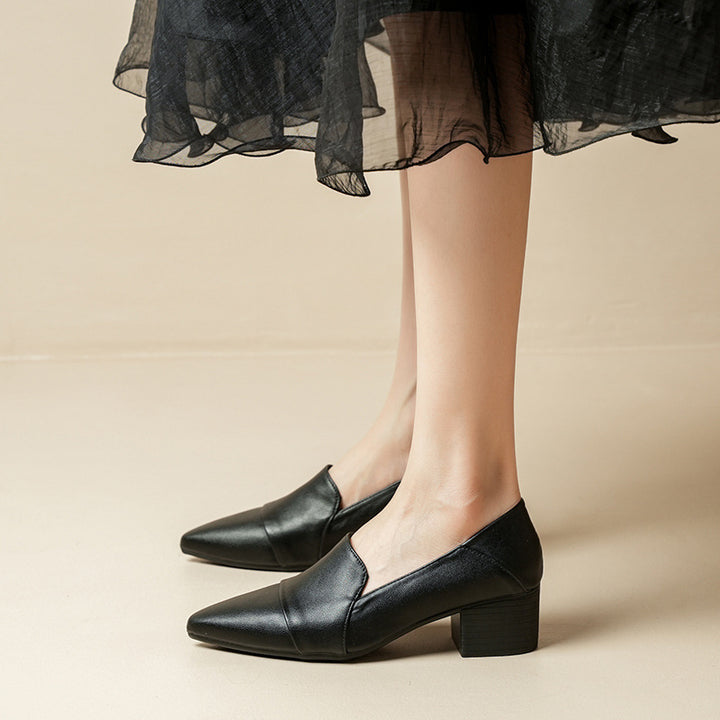 Soft Leather Pointed Toe Comfort Flats