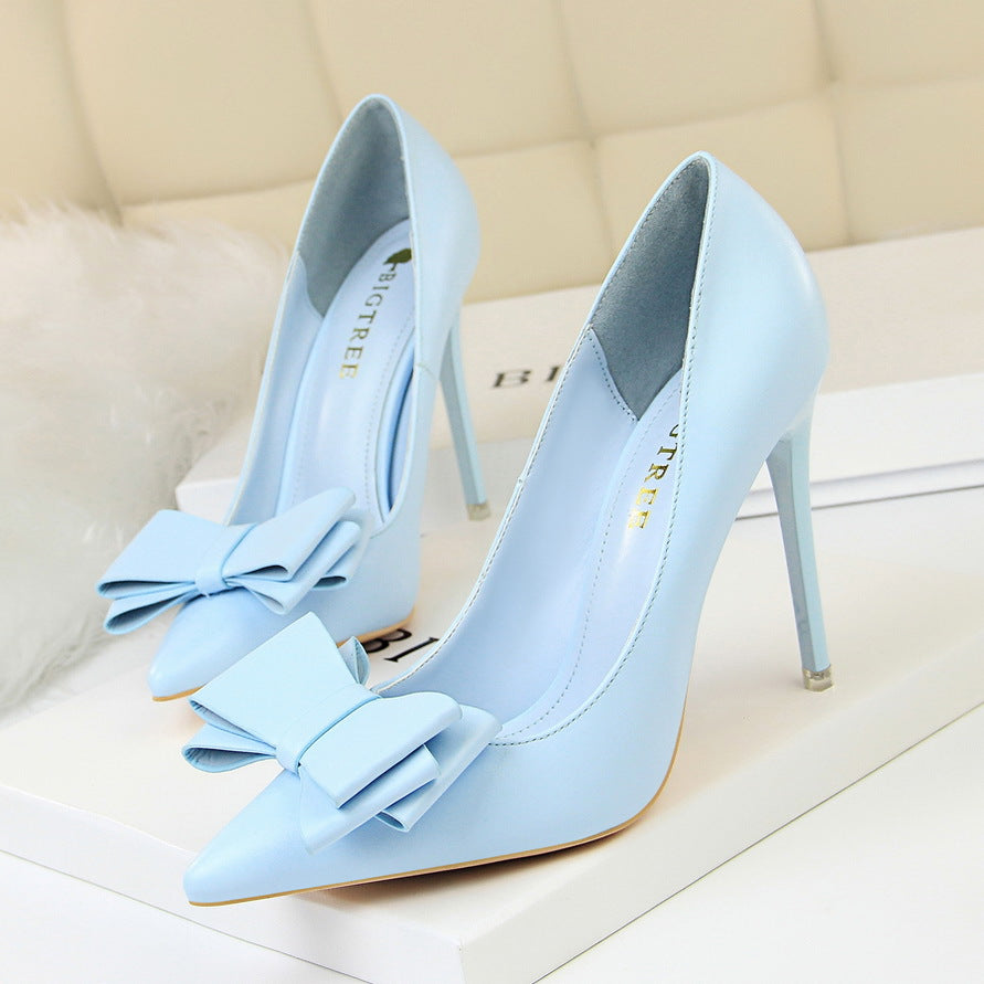 Bow Pointed-Toe Stiletto Pumps