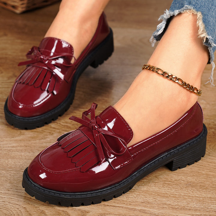 Patent Leather Bow Mary Jane Loafers