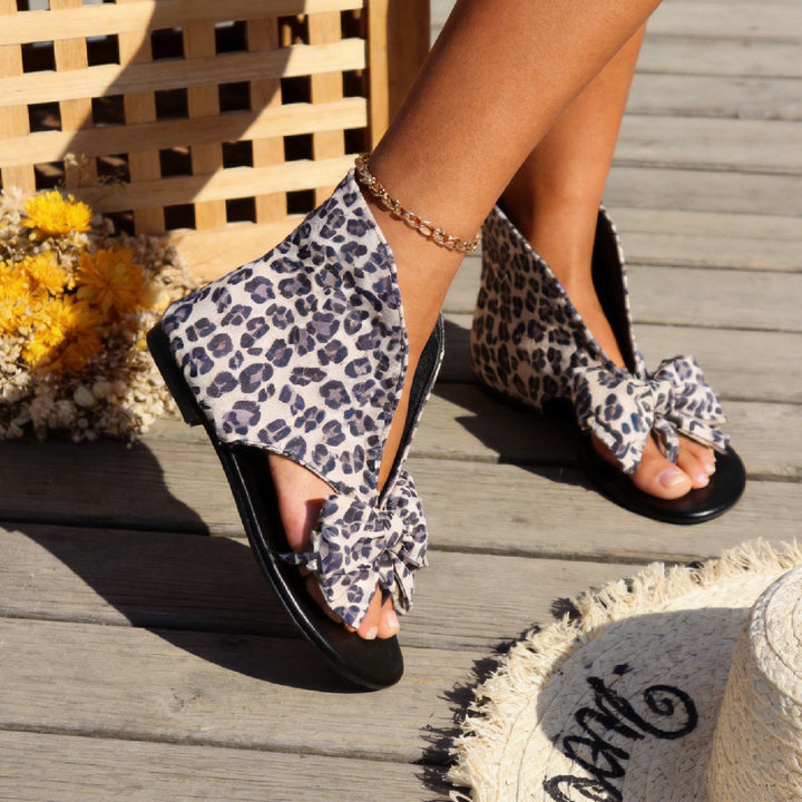 Bow Toe Ring Flat Sandals