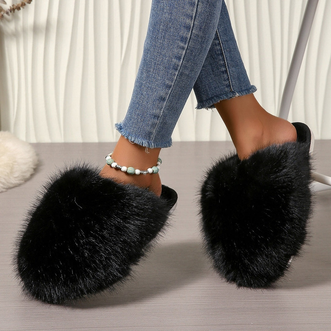 Plush Faux Fur Slippers