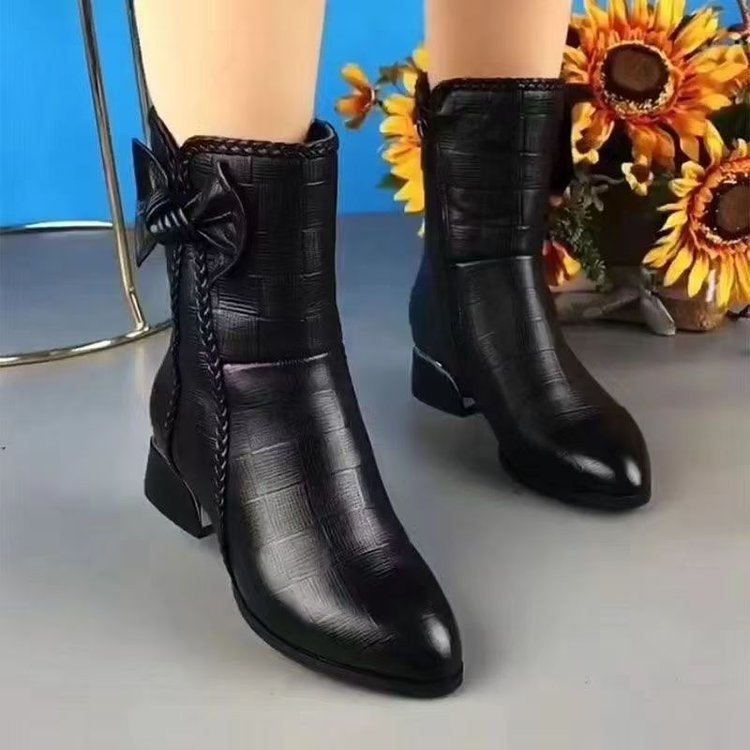 Bow Accent Mid-Calf Boots
