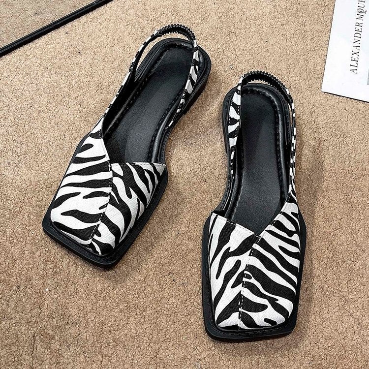 Square Toe Slingback Flats
