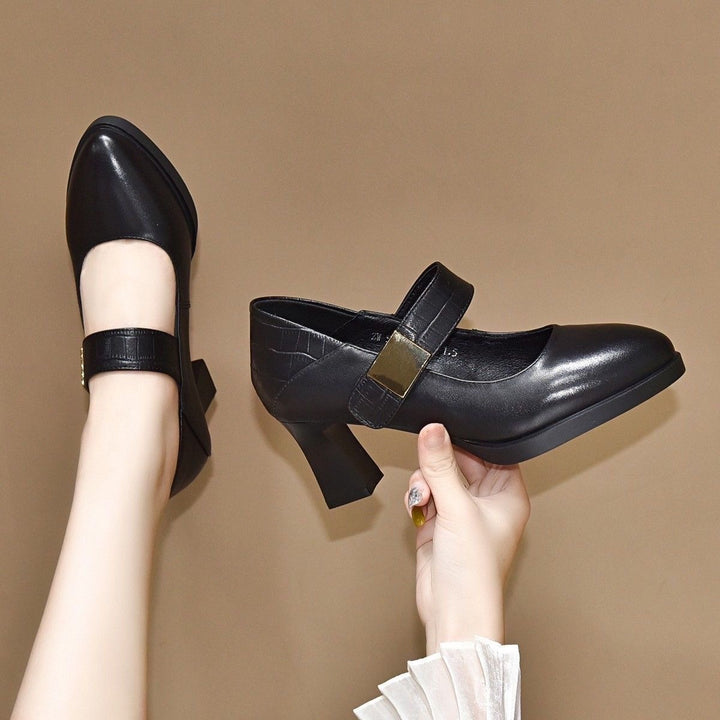 Mary Jane Block Heel Pumps