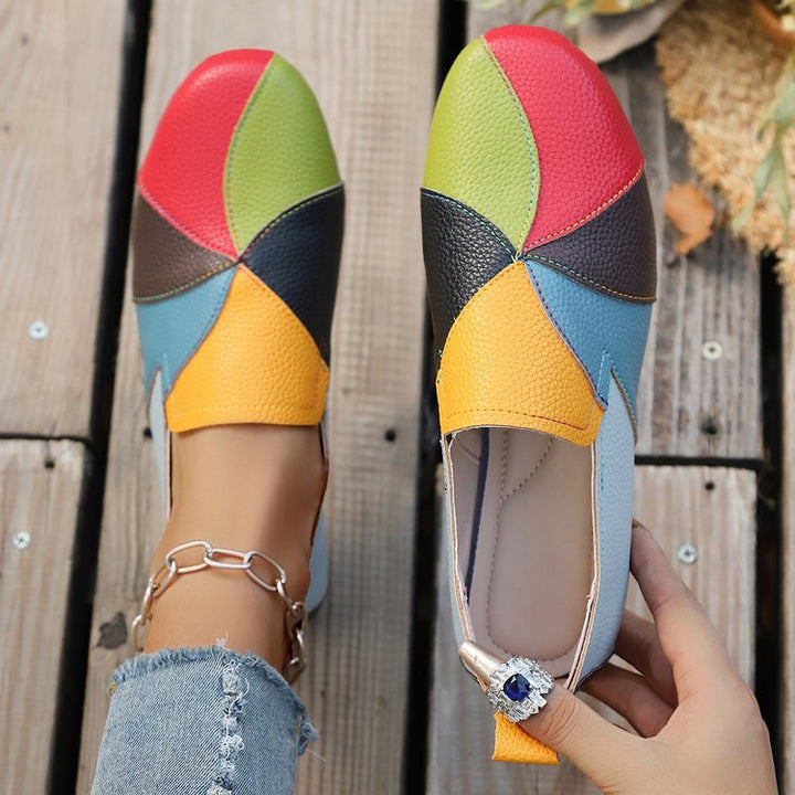 Color Block Driving Loafers for Women