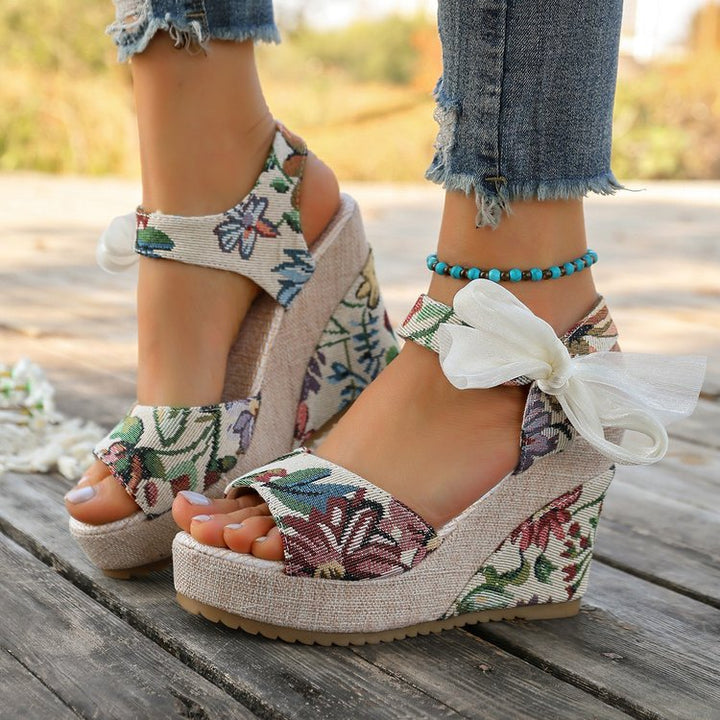 Floral Wedge Sandals
