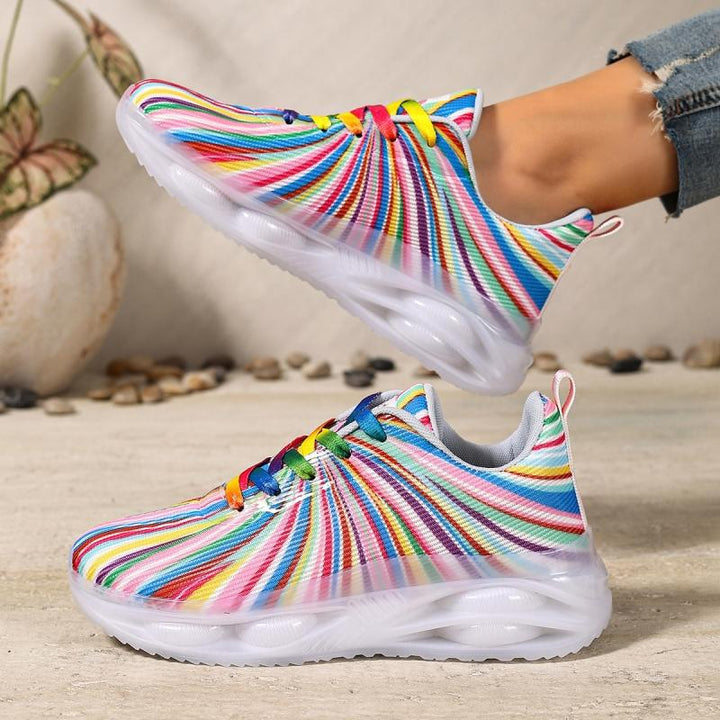 Colorful Wave Knit Sneakers