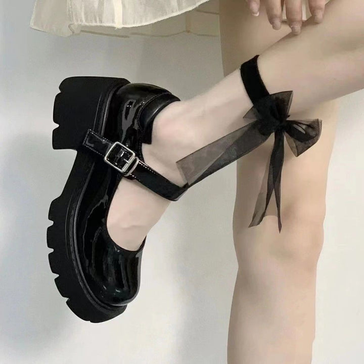 Platform Mary Jane Block Heel Pumps