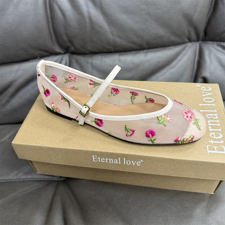 Sheer Mesh Ballet Flats