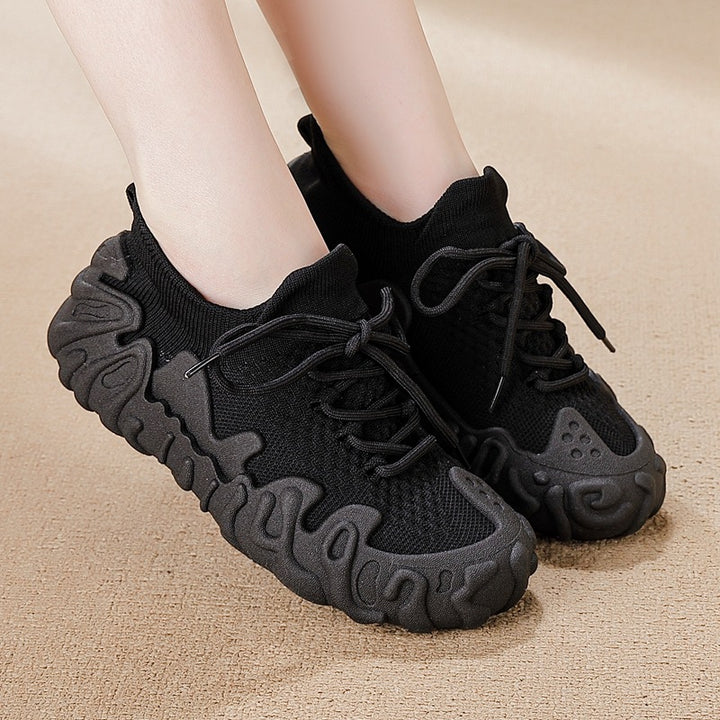 Chunky Knit Platform Sneakers