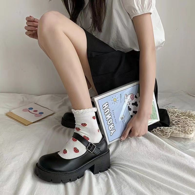 Platform Mary Jane Block Heel Pumps