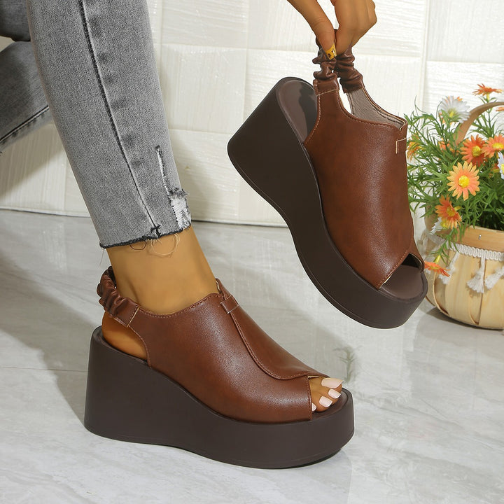 Platform Wedge Roman Peep Toe Sandals