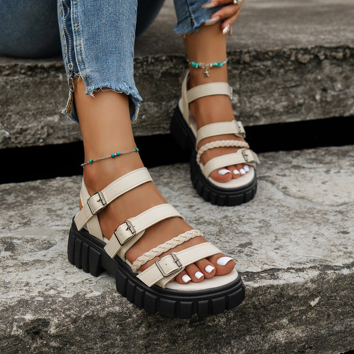Platform Buckle Strap Sandals