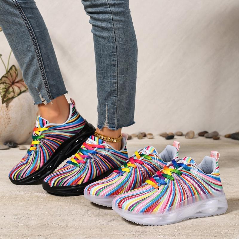 Colorful Wave Knit Sneakers