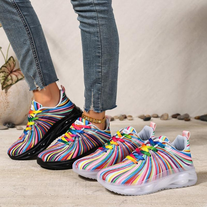 Colorful Wave Knit Sneakers