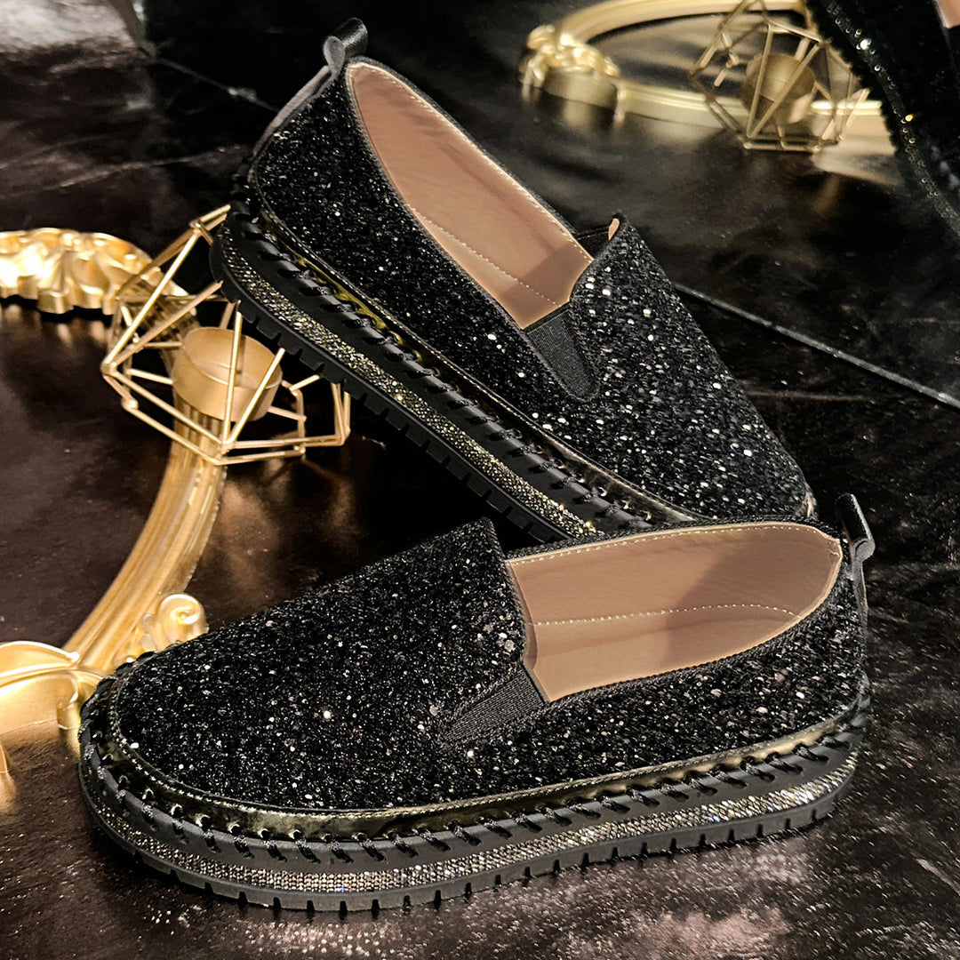 Rhinestone Platform Slip-On Sneakers