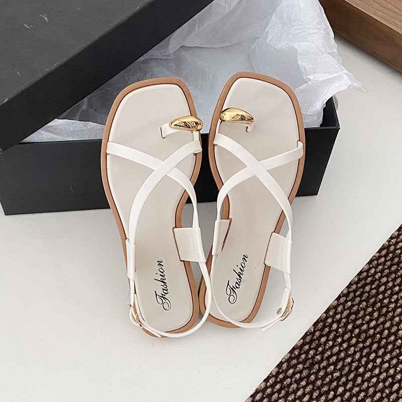 Gold Detail Strappy Sandals