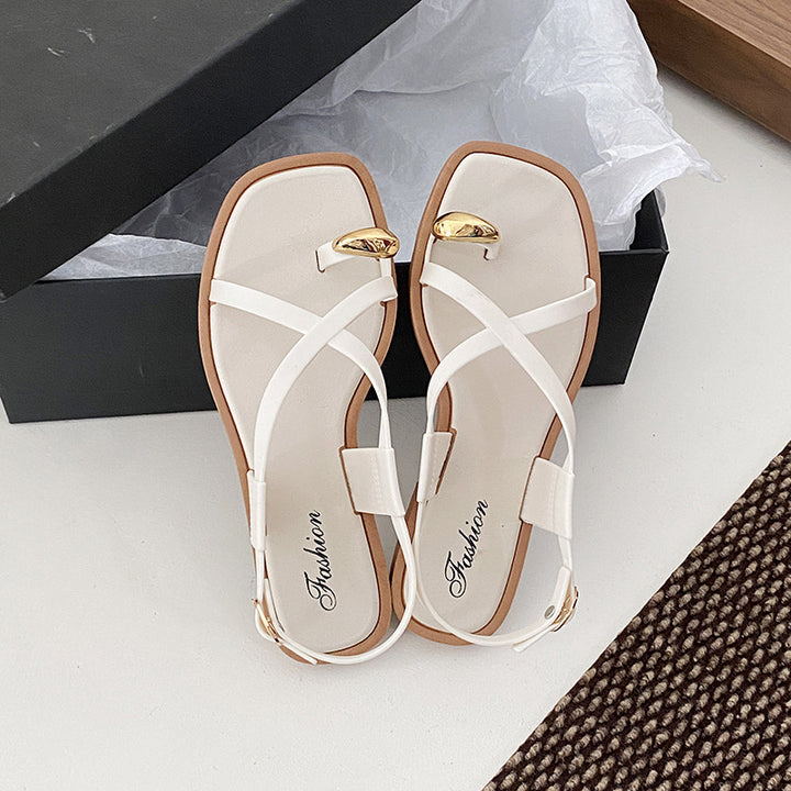 Gold Detail Strappy Sandals