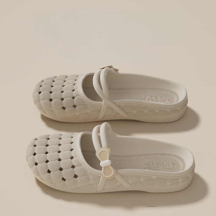 French Cutout Mary Jane Mule Sandals