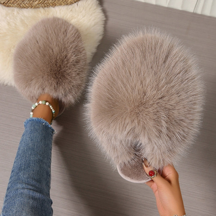 Plush Faux Fur Slippers
