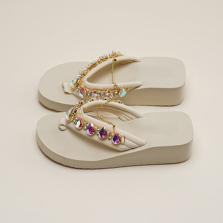 Crystal Platform Flip-Flops