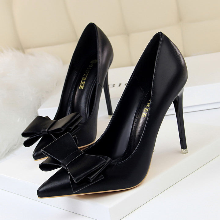 Bow Pointed-Toe Stiletto Pumps