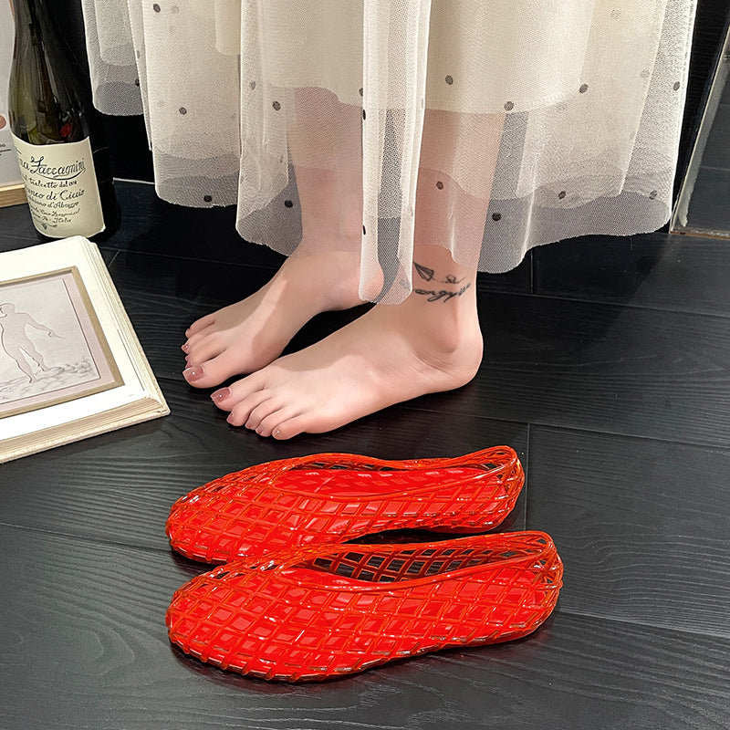 Transparent Woven Mesh Flats